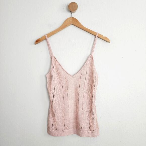 NWT L'agence Rose Tan Hayek Open Knit Sleeveless Camisole Top - Picture 1 of 12